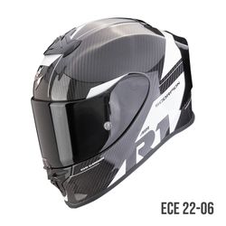 Casco Scorpio EXO-R1 EVO CARBON AIR RALLY Negro-Blanco.