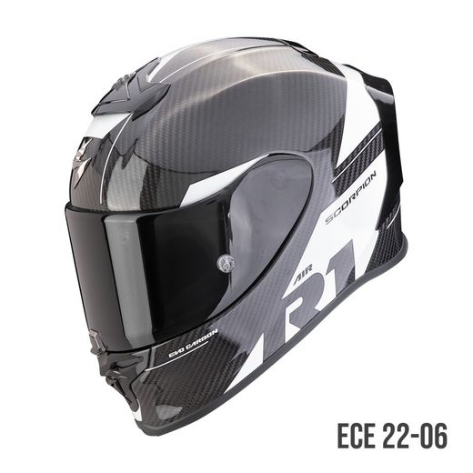 Casco Scorpio EXO-R1 EVO CARBON AIR RALLY Negro-Blanco.