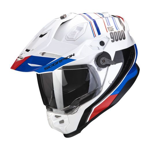 Casco Scorpion ADF-9000 AIR DESERT Blanco-Azul-Rojo