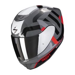 Casco Scorpion EXO-391 AROK gris-rojo-negro