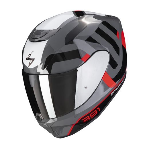 Casco Scorpion EXO-391 AROK gris-rojo-negro