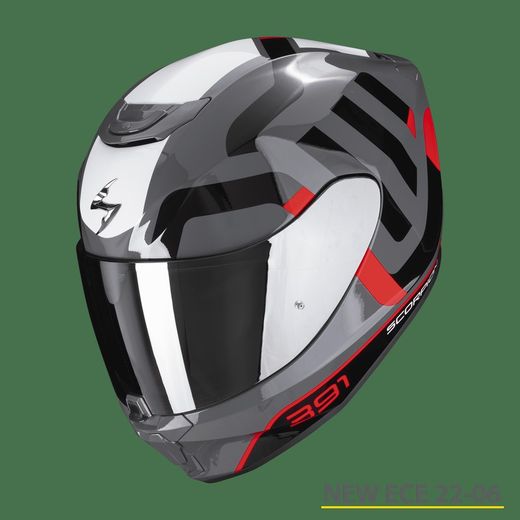 Casco Scorpion EXO-391 AROK gris-rojo-negro