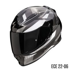 Casco Scorpion EXO-491 ABILIS Negro-Plata-Blanco