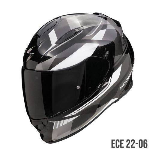 Casco Scorpion EXO-491 ABILIS Negro-Plata-Blanco
