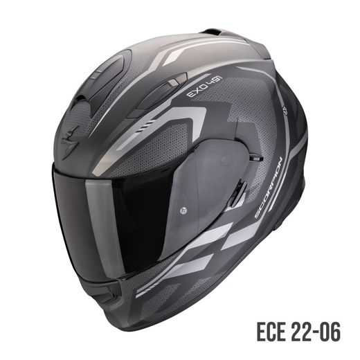 casco Scorpion EXO-491 KRIPTA Negro mate-Plata