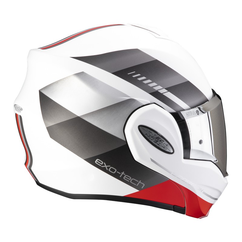 Casco Scorpion Exo Tech Evo Genre Blanco Mate Plata Rojo Scorpion Exo