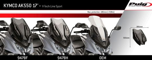 Kymco AK550 17> Parabrisas Line Sport