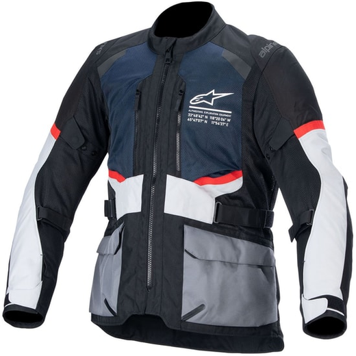 Chaqueta Alpinestars Andes Air Drystar | Azul/Negro/Gris | Protecciones Nivel 1 | Impermeable | Forro Drystar® Desmontable