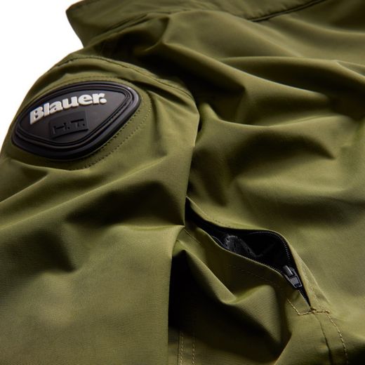 Chaqueta de Moto Blauer Ethan | Tejido Impermeable | Protecciones CE Nivel 2 | All-Season | Verde