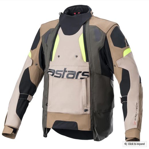 Chaqueta Alpinestars HALO DRYSTAR® DARK KHAKI SAND YELLOW FLUO