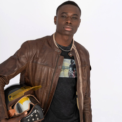 Chaqueta de Moto By City 70S Man | Piel Perforada de Verano | Protecciones Flexishock Nivel 2 | Estilo Retro