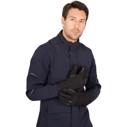 Chaqueta de Moto By City Dublin Blue | Estilo Abrigo | Softshell | Impermeable HIPORA® | Térmica Nivel 4