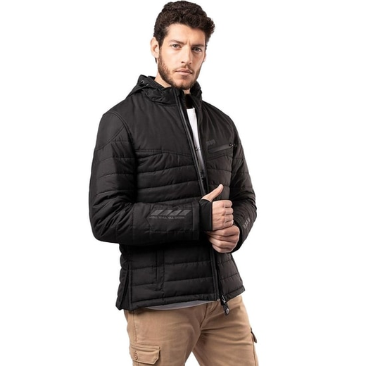 Chaqueta de Moto By City Everest Black | Estilo Anorak Urbano | Térmica Nivel 4 | Impermeable HIPORA® | Protecciones Flexishock Nivel 2