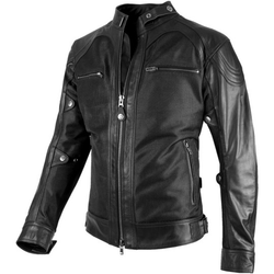 Chaqueta de Moto By City Sahara Man en Negro | Verano | Malla y Piel | Cortavientos Extraíble | Protecciones Flexishock Nivel 2