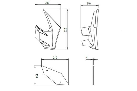 Kawasaki Z650 20> juego de alerones
