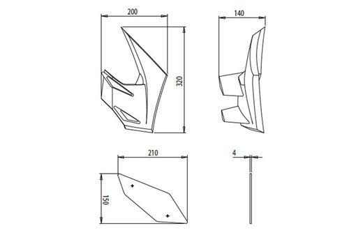 Kawasaki Z900 17'>19 Juego de alerones