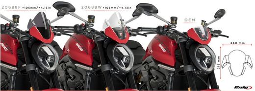 Cupula sport ducati monster 937 21' c/transparen
