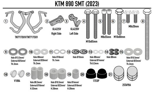 Defensas de motor KTM 890SMT 23>