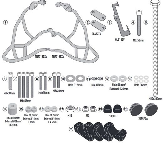 Defensas de motor negro KTM 1290 Super Adventure S (21 > 22) Givi TN7713