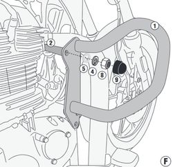 Defensas de motor tubular, negro para Meteor 350 (21 > 22)
