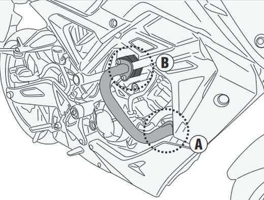 Defensas de motor H.CB 125 R (21 > 22)  negro