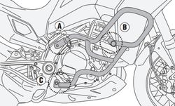 Defensas de motor tubular MM.X-CAPE 649 21>, negro