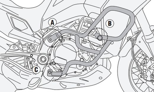 Defensas de motor tubular MM.X-CAPE 649 21>, negro
