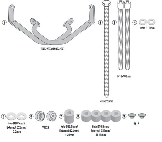 Defensas de motor tubular, negro para  Cfmoto 700 cl-x (21 > 22)