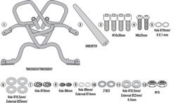 Defensas de motor tubular MM.X-CAPE 649 21>, negro