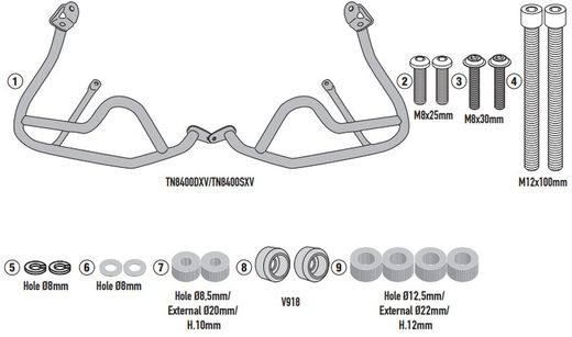 Defensas de motor tubular Pan America 1250 (21 > 22) negra