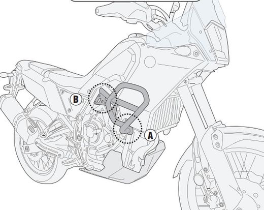 Defensas de motor tubular  700 21>, negro