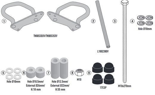 Defensas de motor tubular, negro para Meteor 350 (21 > 22)