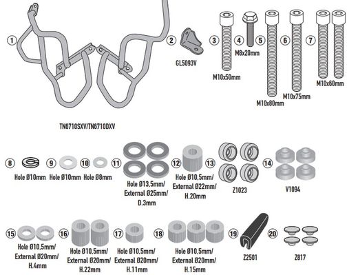Defensa motor Aprilia Tuareg 660 (21 > 23)