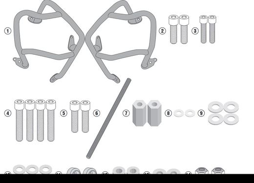 Defensas motor bmw r 1250 r/rs/gs  19>21