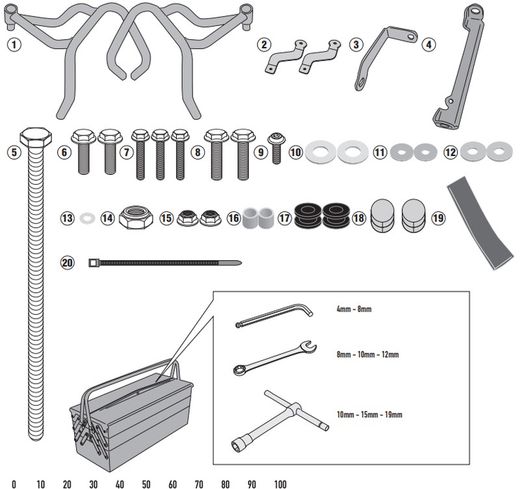 Multistrada 950 (17>18)/950 S (19>21) /1200 (15 17) /1260 (18>20) Defensas motor