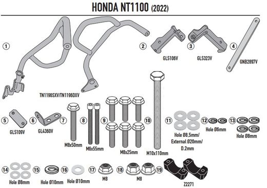 DEFENSAS MOTOR HONDA NT1100 22>