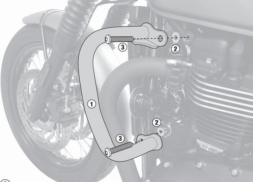 Defensas motor triumph bonneville t120/100.16>22 / speed twin 1200 19>20 /street twin 900 16>