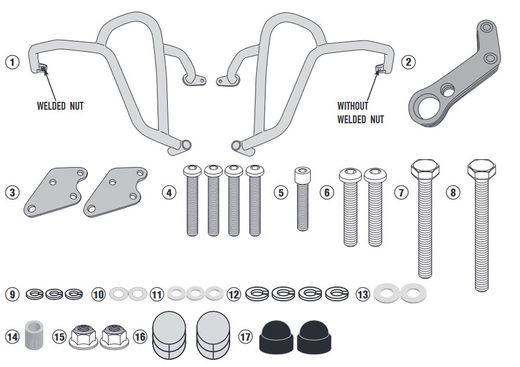 Defensas motor/radiador honda cb 500 x 19>