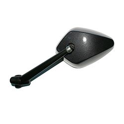 Espejo retrovisor universal, abatible y de aluminio color carbono