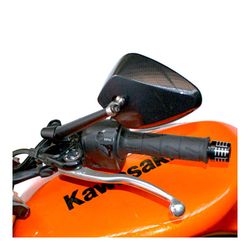 Espejo retrovisor universal, abatible y de aluminio color carbono