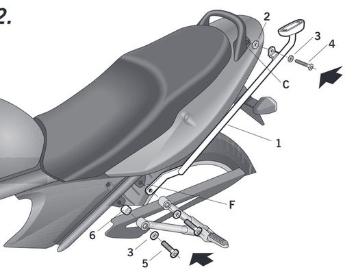 Soporte maleta shad bandit 650 '07-'09