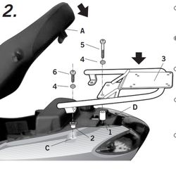 Soporte cofres shad p. Fly 125/150 10>14
