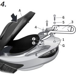 Soporte cofres shad burgman 125 / uh 125 - 07/21