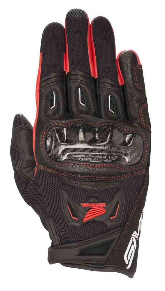 Guantes Alpinestars Honda SMX-2 Air Carbon V2 | Piel y Malla 3D | Verano | Táctil 2XL