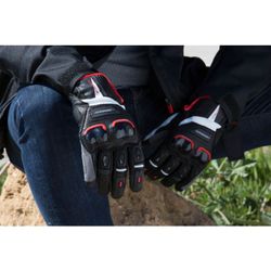 Guantes Moto Garibaldi Carbotech negro/rojo