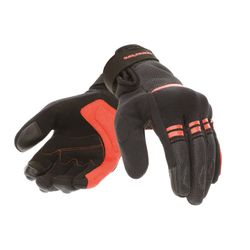 Guantes de verano Tucanourbano Penna Lady negro y rojo