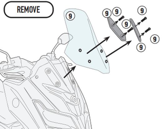 Kit anclajes Cupula Givi para Voge SR1 125 (23 >)
