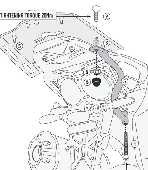 Kit tornilleria para maletas laterales r??gidas de serie V85 TT 2024>