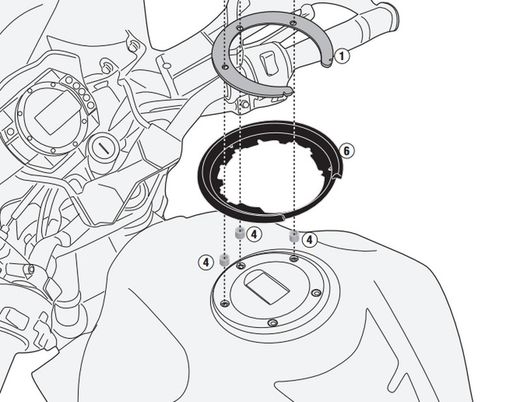 Anclaje tanklock givi bf52 kawasaki z 750 (03 > 06)