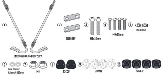 Kit anclajes especifico para d1181st  niu.mqi gt 2021